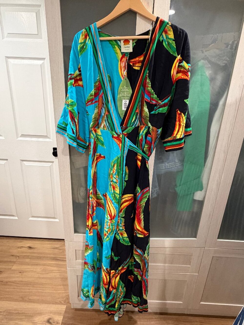 NWT Farm Rio Mixed Banana Wrap Maxi Dress